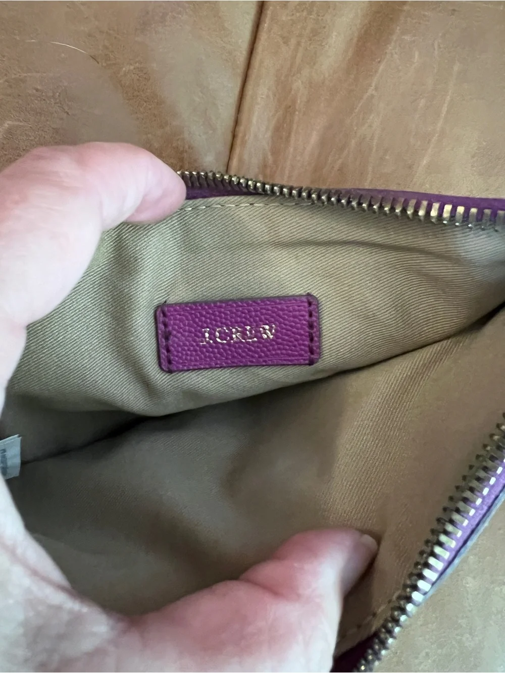Purple/Fuschia J Crew Signet Pouch Fall 2017